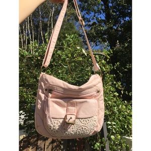 NEW Joe Boxer Pink Faux Leather Lace Bag
